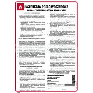 Instrukcja przeciwpożarowa w magazynach zagrożonych wybuchem - Instrukcja Przeciwpożarowa. Instrukcja Ppoż - DB025 - Instrukcja BHP do wydruku