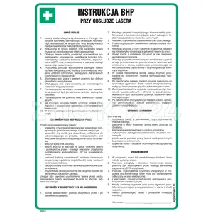 Instrukcja BHP przy obsłudze lasera - DD013 - Instrukcja BHP do wydruku