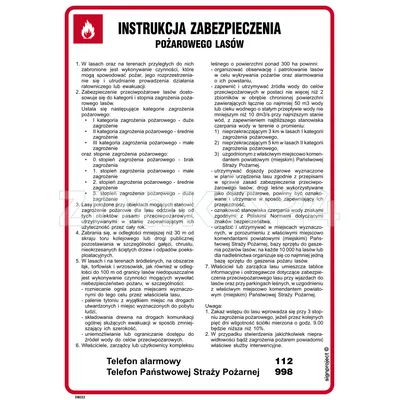 Instrukcja zabezpieczenia przeciwpożarowego lasów - Instrukcja Przeciwpożarowa. Instrukcja Ppoż - DB033 - Instrukcja BHP do wydruku