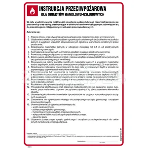 Instrukcja przeciwpożarowa dla obiektów handlowo-usługowych - Instrukcja Przeciwpożarowa. Instrukcja Ppoż - DB014 - Instrukcja BHP do wydruku