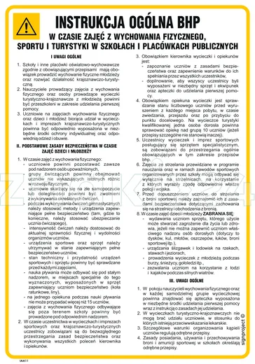 Instrukcja ogólna BHP w czasie zajęć wychowania fizycznego - IAA11 - Instrukcja BHP do wydruku