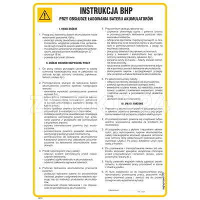 Instrukcja BHP przy obsłudze ładowania baterii akumulatorów - IAE14 - Instrukcja BHP do wydruku