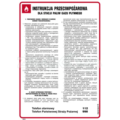 Instrukcja ppoż. dla stacji paliw gazu płynnego - Instrukcja Przeciwpożarowa. Instrukcja Ppoż - DB032 - Instrukcja BHP do wydruku