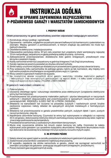 Instrukcja zapewnienia bezpieczeństwa ppoż - Instrukcja Przeciwpożarowa. Instrukcja Ppoż - DB004 - Instrukcja BHP do wydruku