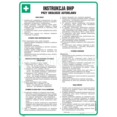 Instrukcja BHP przy obsłudze autoklawu - DD012 - Instrukcja BHP do wydruku