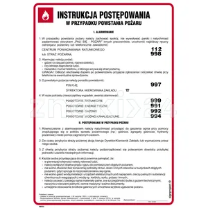 Instrukcja postępowania w przypadku powstania pożaru - Instrukcja Przeciwpożarowa. Instrukcja Ppoż - DB003 - Instrukcja BHP do wydruku