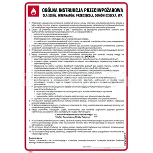 Ogólna instrukcja przeciwpożarowa dla szkół - Instrukcja Przeciwpożarowa. Instrukcja Ppoż - DB023 - Instrukcja BHP do wydruku