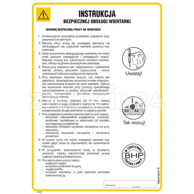 Instrukcja bezpiecznej obsługi wiertarki - IAC03 - Instrukcja BHP do wydruku