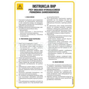 Instrukcja BHP przy obsłudze podnośnika samochodowego hydraulicznego - IAE16 - Instrukcja BHP do wydruku