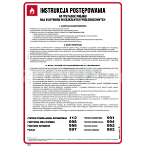 Instrukcja postępowania na wypadek pożaru dla budynków mieszkalnych - Instrukcja Przeciwpożarowa. Instrukcja Ppoż - DB008 - Instrukcja BHP do wydruku