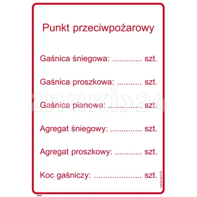 Punkt przeciwpożarowy - Instrukcja Przeciwpożarowa. Instrukcja Ppoż - DB031 - Instrukcja BHP do wydruku