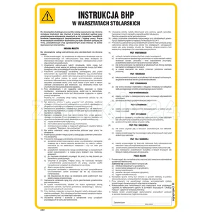 Instrukcja BHP w warsztatach stolarskich - IAB01 - Instrukcja BHP do wydruku