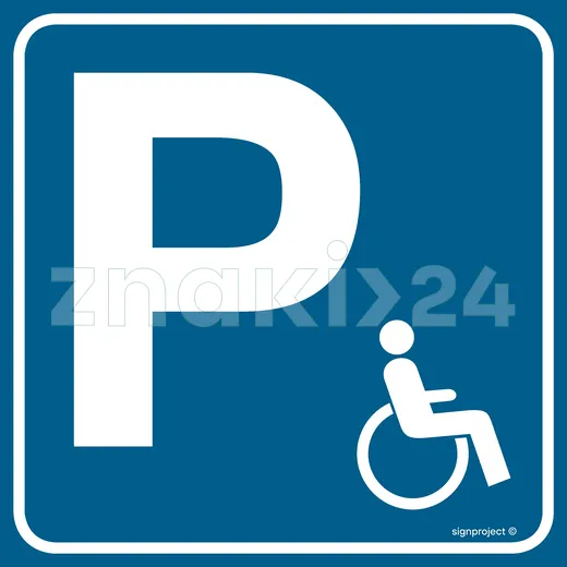 Parking dla inwalidów - Znak informacyjny - RA123