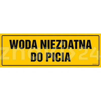 Woda niezdatna do picia - Znak ostrzegawczy. Znak informacyjny - NC053