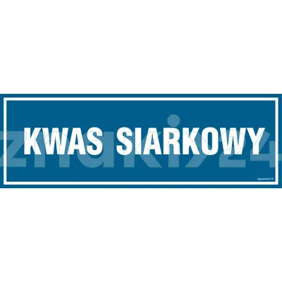 Kwas siarkowy - Znak ostrzegawczy. Znak informacyjny - NC056