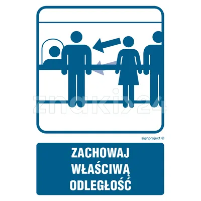 Zachowaj właściwą odległość - Znak informacyjny - RB022