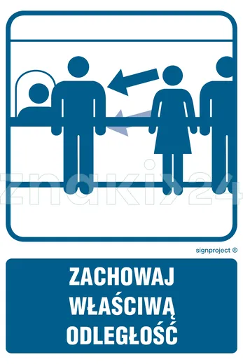 Zachowaj właściwą odległość - Znak informacyjny - RB022