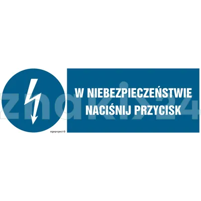 W niebezpieczeństwie naciśnij przycisk - Znak elektryczny - HF011