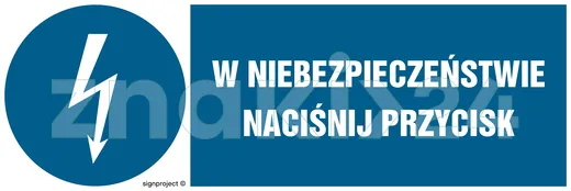 W niebezpieczeństwie naciśnij przycisk - Znak elektryczny - HF011