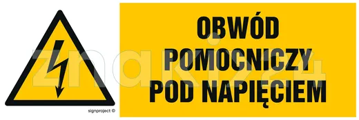 Obwód pomocniczy pod napięciem - Znak elektryczny - HB010