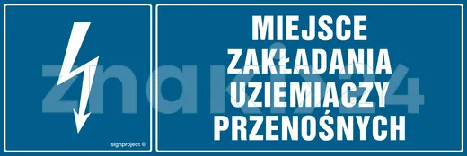 Miejsce zakładania uziemiaczy przenośnych - Znak elektryczny - HH044