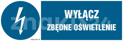 Wyłącz zbędne oświetlenie - Znak elektryczny - HF022