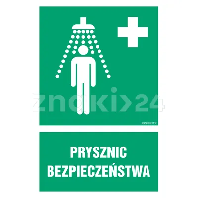 Prysznic bezpieczeństwa - Znak BHP - GI002