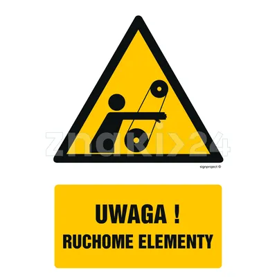 Uwaga! Ruchome elementy - Znak BHP - GF060