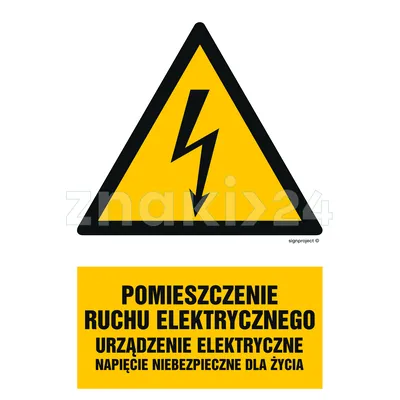 Pomieszczenie ruchu elektrycznego urządzenie elektryczne napięcie niebezpieczne dla życia - Znak elektryczny - HA028