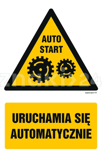 Uruchamia się automatycznie - Znak BHP - GF032