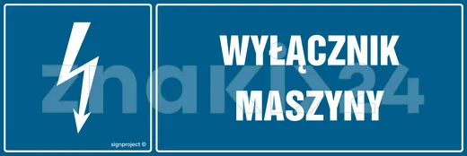 Wyłącznik maszyny - Znak elektryczny - HH055