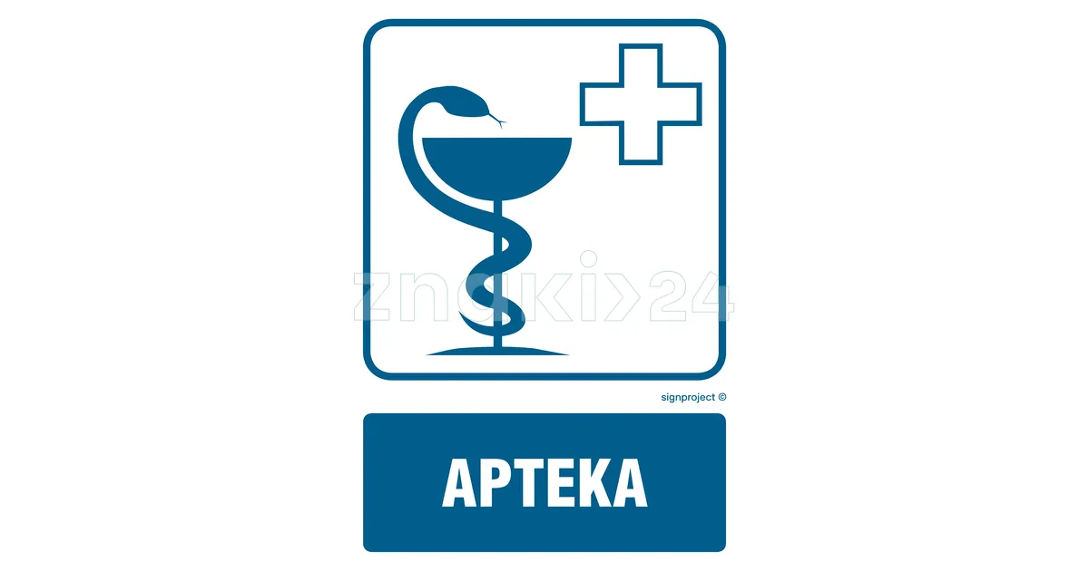Apteka - Znak informacyjny - RF004 - Znaki24.pl