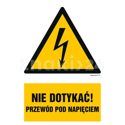 Nie dotykać przewodów pod napięciem - Znak elektryczny - HA023