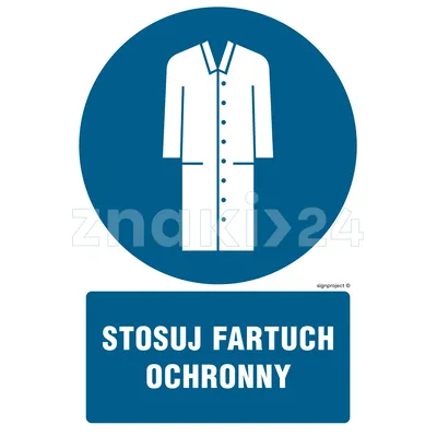 Stosuj fartuch ochronny - Znak BHP - GL028