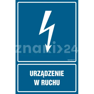 Urządzenie w ruchu - Znak elektryczny - HG053