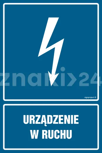 Urządzenie w ruchu - Znak elektryczny - HG053