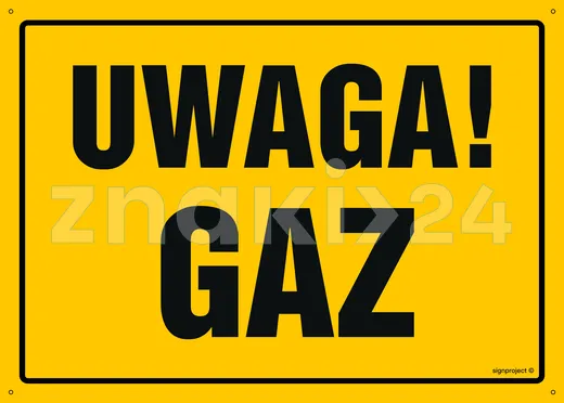 Uwaga gaz - Tablica budowlana informacyjna - OA162