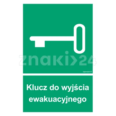 Klucz do wyjścia ewakuacyjnego - Znak ewakuacyjny - AC026