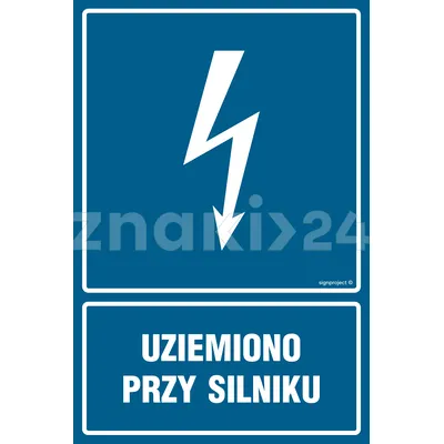 Uziemiono przy silniku - Znak elektryczny - HG046