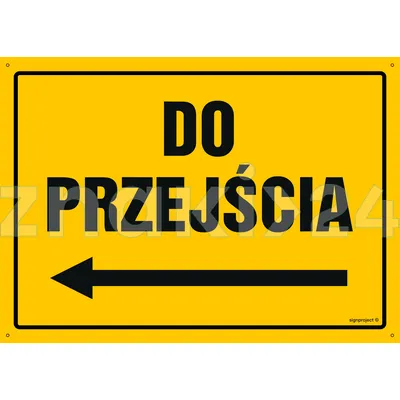 Kierunek do przejścia - w lewo - Tablica budowlana informacyjna - OA093