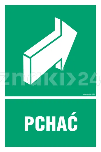 Pchać - Znak ewakuacyjny - AC030