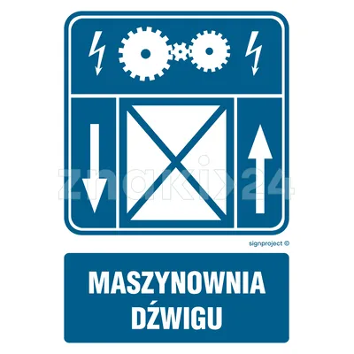 Maszynownia dźwigu - Znak informacyjny - RB019