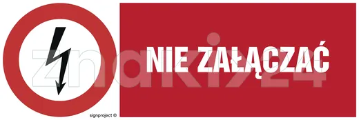 Nie załączać - Znak elektryczny - HD003