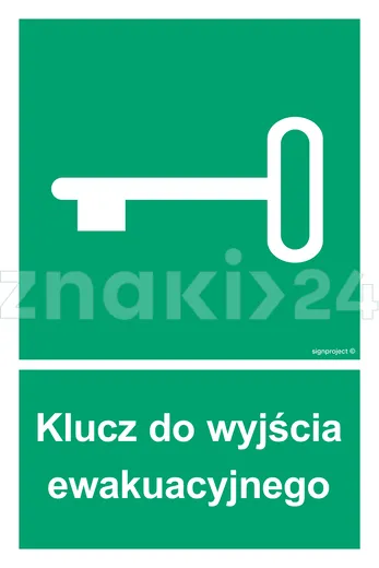 Klucz do wyjścia ewakuacyjnego - Znak ewakuacyjny - AC026