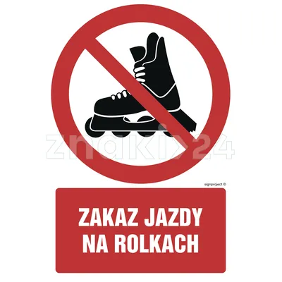 Zakaz jazdy na rolkach - Znak BHP - GC054