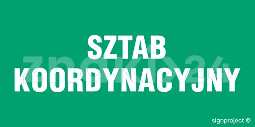 Sztab koordynacyjny - Znak ostrzegawczy. Znak informacyjny - NA009