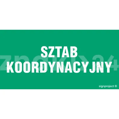 Sztab koordynacyjny - Znak ostrzegawczy. Znak informacyjny - NA009