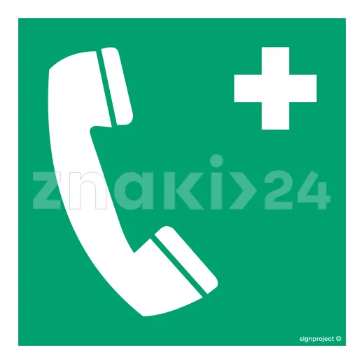 Telefon awaryjny - Znak BHP - GG006