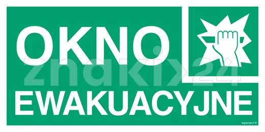 Okno ewakuacyjne - Znak ewakuacyjny - AC007