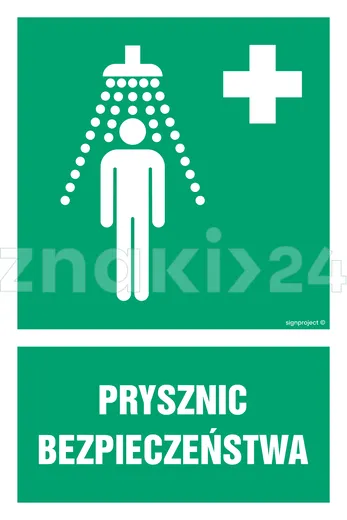 Prysznic bezpieczeństwa - Znak BHP - GI002